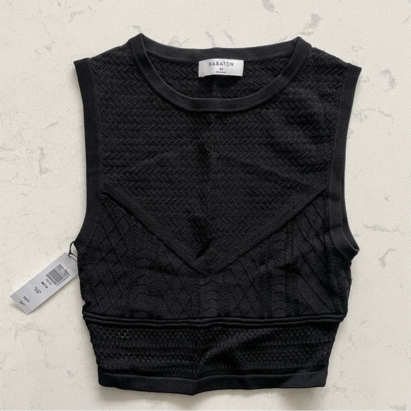Babaton Tops - BNWT Aritzia Babaton cropped top, black, XS